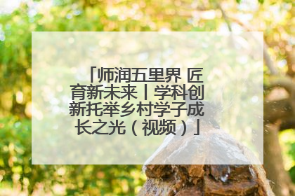 师润五里界 匠育新未来丨学科创新托举乡村学子成长之光（视频）