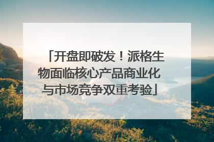 开盘即破发！派格生物面临核心产品商业化与市场竞争双重考验