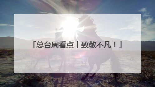 总台周看点丨致敬不凡！