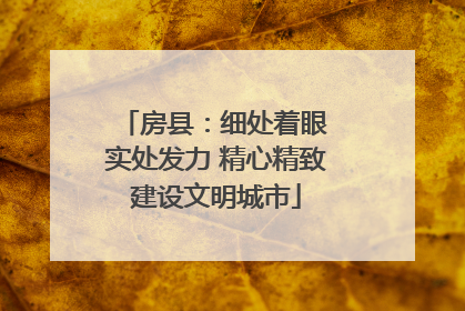 房县：细处着眼 实处发力 精心精致建设文明城市