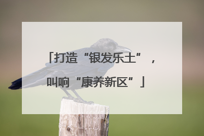 打造“银发乐土”，叫响“康养新区”