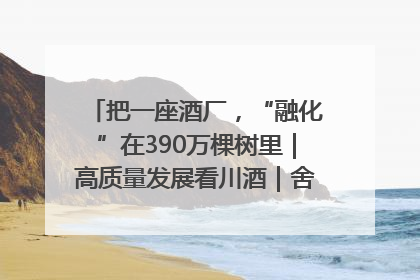 把一座酒厂，“融化”在390万棵树里｜高质量发展看川酒｜舍得酒｜舍得酒业｜舍得老酒｜沱牌酒