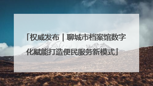 权威发布｜聊城市档案馆数字化赋能打造便民服务新模式