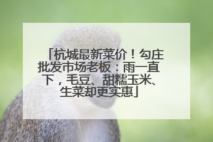 杭城最新菜价！勾庄批发市场老板：雨一直下，毛豆、甜糯玉米、生菜却更实惠
