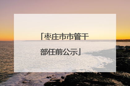 枣庄市市管干部任前公示