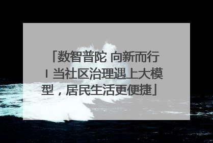 数智普陀 向新而行〡当社区治理遇上大模型，居民生活更便捷