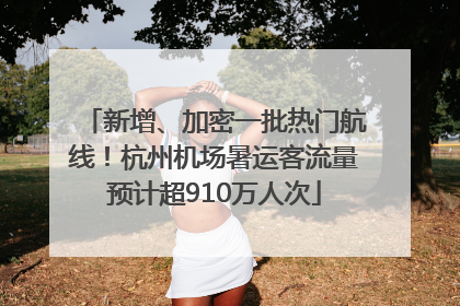 新增、加密一批热门航线！杭州机场暑运客流量预计超910万人次