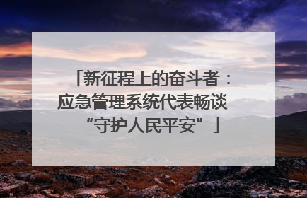 新征程上的奋斗者：应急管理系统代表畅谈“守护人民平安”