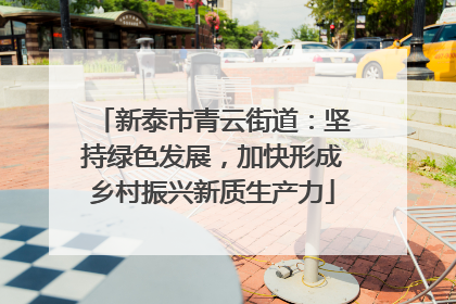 新泰市青云街道：坚持绿色发展，加快形成乡村振兴新质生产力
