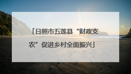 日照市五莲县“财政支农”促进乡村全面振兴