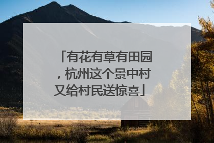 有花有草有田园，杭州这个景中村又给村民送惊喜