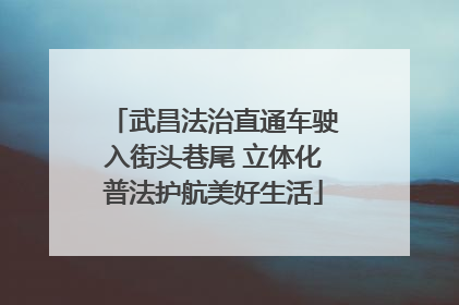 武昌法治直通车驶入街头巷尾 立体化普法护航美好生活