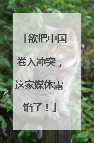 欲把中国卷入冲突，这家媒体露馅了！