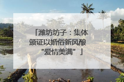 潍坊坊子：集体颁证以婚俗新风酿“爱情美满”