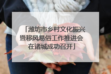 潍坊市乡村文化振兴暨移风易俗工作推进会在诸城成功召开