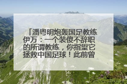 潘粤明炮轰国足教练伊万：一个装傻不辞职的所谓教练，你指望它拯救中国足球！此前曾多次发文评价国足