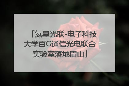 氦星光联-电子科技大学百G通信光电联合实验室落地眉山