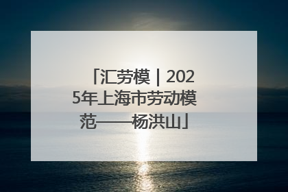 汇劳模｜2025年上海市劳动模范——杨洪山