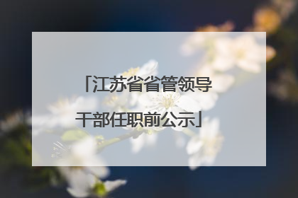 江苏省省管领导干部任职前公示