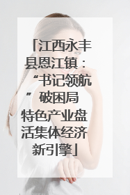 江西永丰县恩江镇：“书记领航”破困局 特色产业盘活集体经济新引擎