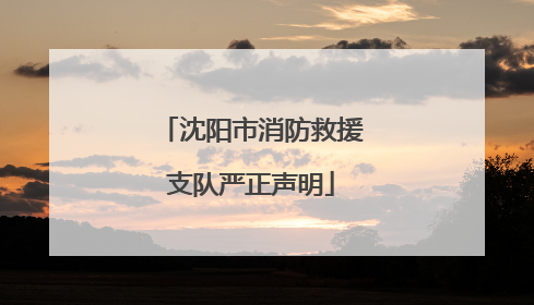 沈阳市消防救援支队严正声明
