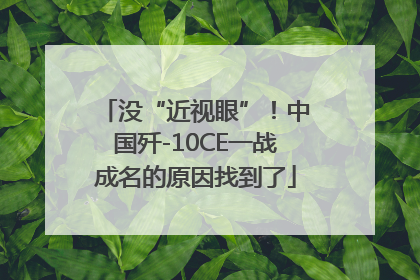 没“近视眼”！中国歼-10CE一战成名的原因找到了