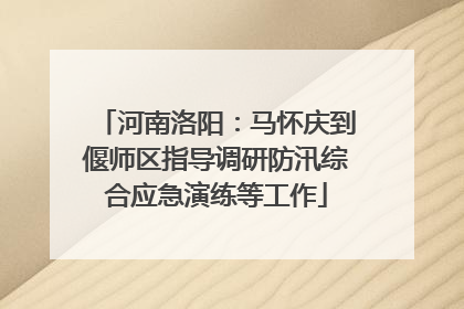河南洛阳：马怀庆到偃师区指导调研防汛综合应急演练等工作