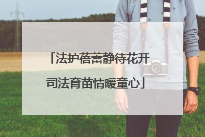 法护蓓蕾静待花开 司法育苗情暖童心