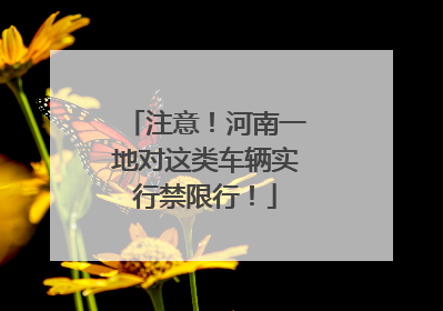 注意！河南一地对这类车辆实行禁限行！