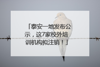 泰安一地发布公示，这7家校外培训机构拟注销！