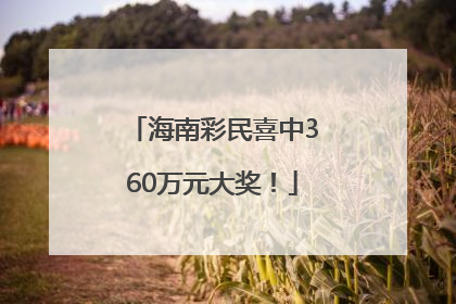 海南彩民喜中360万元大奖！