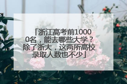 浙江高考前10000名，能去哪些大学？除了浙大，这两所高校录取人数也不少