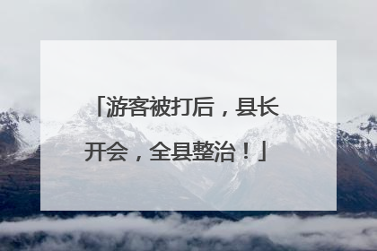 游客被打后，县长开会，全县整治！