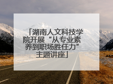 湖南人文科技学院开展“从专业素养到职场胜任力”主题讲座