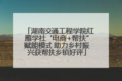 湖南交通工程学院红雁学社“电商+帮扶”赋能模式 助力乡村振兴获帮扶乡镇好评