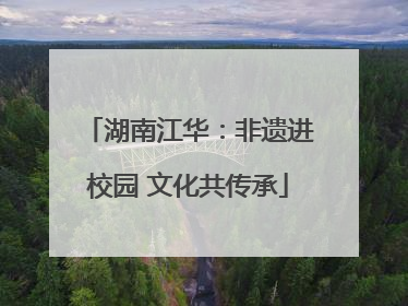 湖南江华：非遗进校园 文化共传承