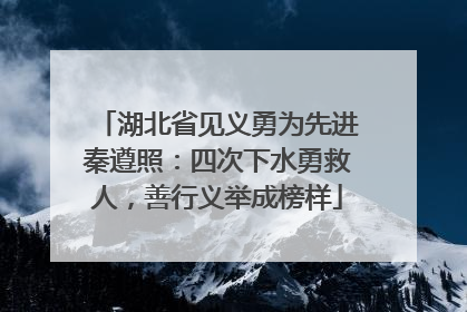 湖北省见义勇为先进秦遵照：四次下水勇救人，善行义举成榜样