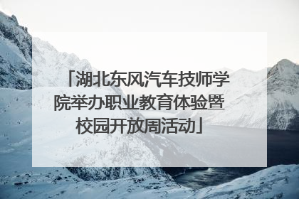 湖北东风汽车技师学院举办职业教育体验暨校园开放周活动