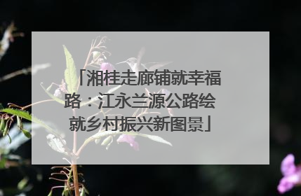 湘桂走廊铺就幸福路：江永兰源公路绘就乡村振兴新图景