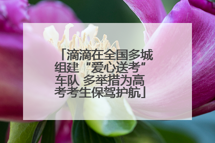 滴滴在全国多城组建“爱心送考”车队 多举措为高考考生保驾护航