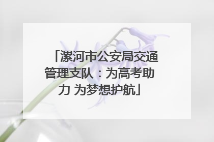 漯河市公安局交通管理支队：为高考助力 为梦想护航