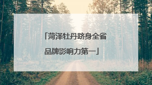 菏泽牡丹跻身全省品牌影响力第一