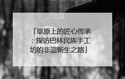 草原上的匠心传承：探访巴林民族手工坊的非遗新生之路