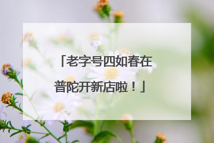 老字号四如春在普陀开新店啦！