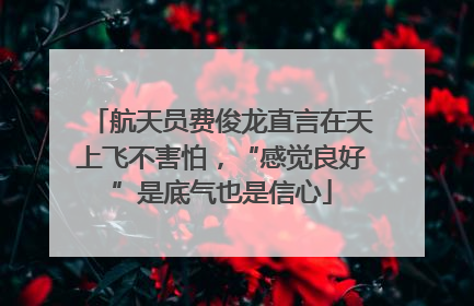 航天员费俊龙直言在天上飞不害怕，“感觉良好”是底气也是信心