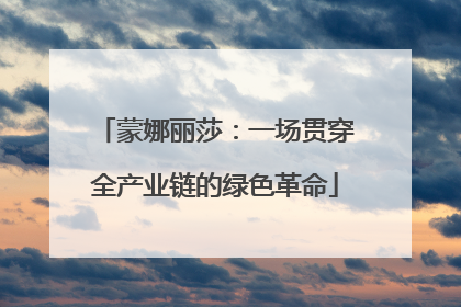 蒙娜丽莎：一场贯穿全产业链的绿色革命