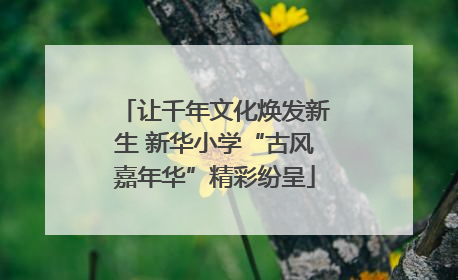让千年文化焕发新生 新华小学“古风嘉年华”精彩纷呈