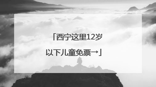 西宁这里12岁以下儿童免票→