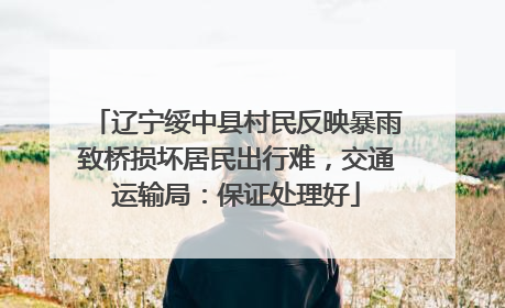 辽宁绥中县村民反映暴雨致桥损坏居民出行难，交通运输局：保证处理好