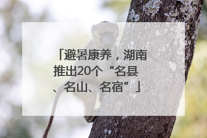 避暑康养，湖南推出20个“名县、名山、名宿”